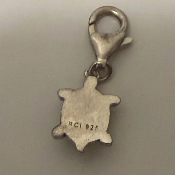 925 sterling silver Green  Turtle Charm - Picture 3 of 6